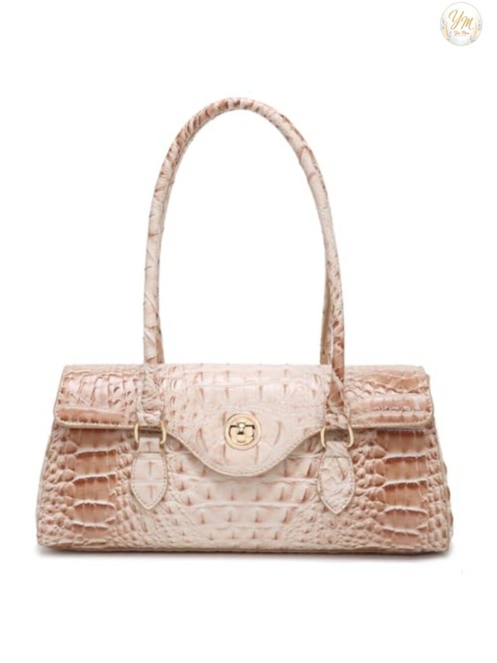 Women's Crocodile Pattern PU Leather Satchel Tote Handbag - Top Handle Purse